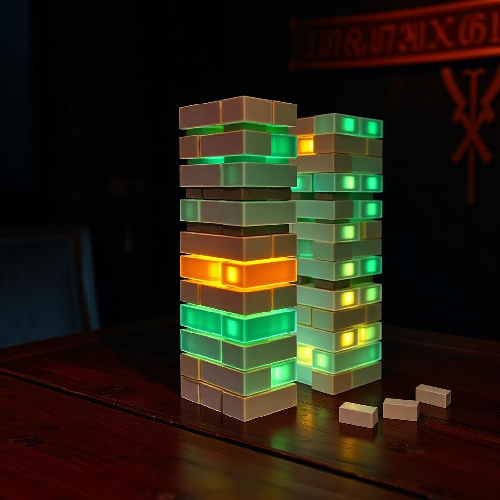 Giant Light-Up Jenga — Outdoor Viking Game at Valhalla World