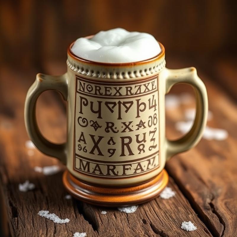 Ceramic Viking mug with runic engravings