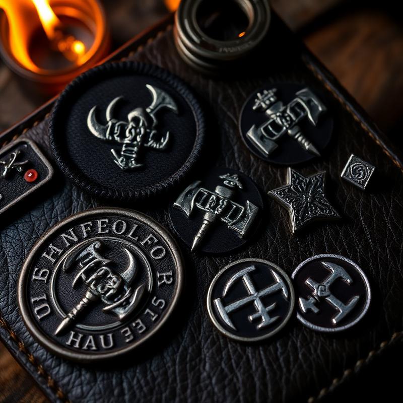 Viking patches and enamel pins featuring runic designs